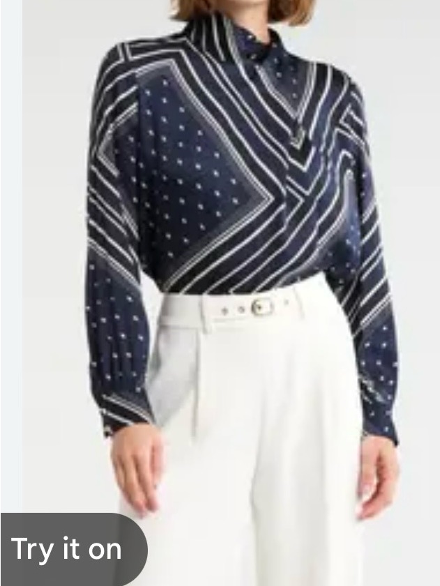 New Elie Tahari Jaden Crossover Neck Silk Blend Top Size M Nwt — image 3 of 6